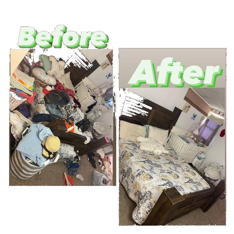Bedroom house cleaning before and after - Hazleton PA