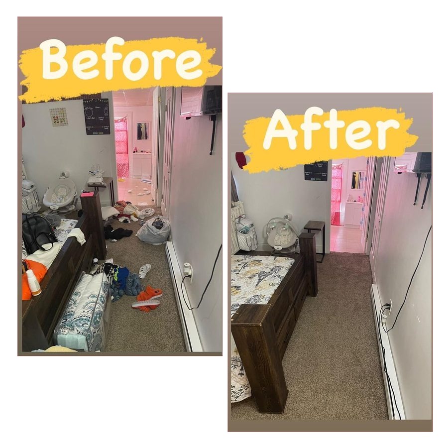 Bedroom cleaning before and after - Hazleton PA