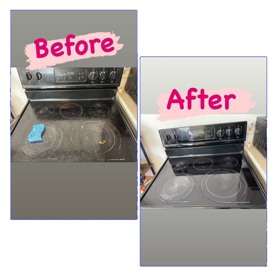 Kitchen stove deep cleaning before and after - Hazleton PA